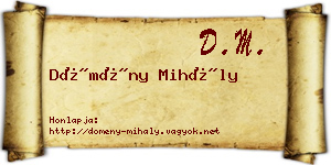 Dömény Mihály névjegykártya