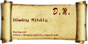Dömény Mihály névjegykártya